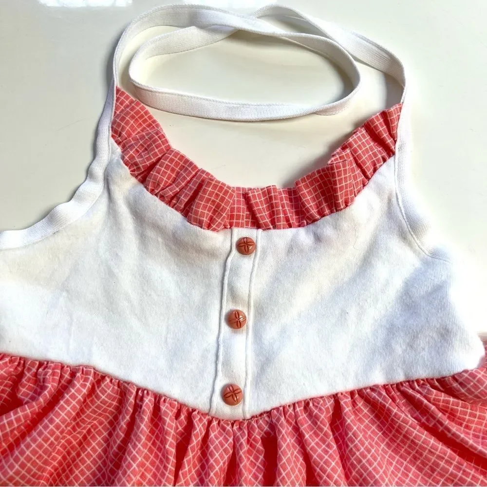 Vintage 60s 70s One of a Kind Handmade Country Plaid Halter Circle Skirt Dress
